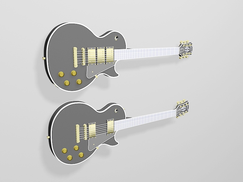 Electronic Guitar 3d rendering