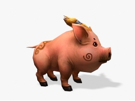 Cute Anime Pig 3d model preview