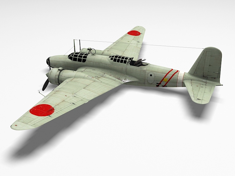 Ki-21 Japanese Type 97 Heavy Bomber 3d rendering