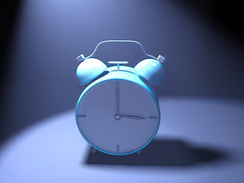 Blue Alarm Clock 3d rendering