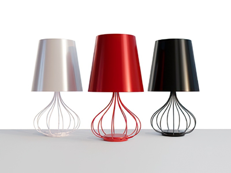 Wire Table Lamps 3d rendering