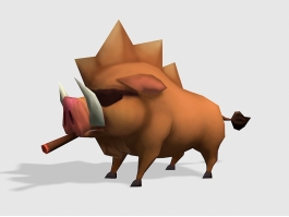 Wild Boar Low Poly 3d model preview