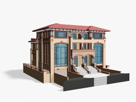 Modern Terraced Houses 3d model preview