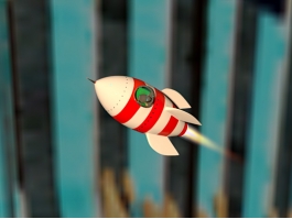 Cartoon Rocket Ship 3d model preview