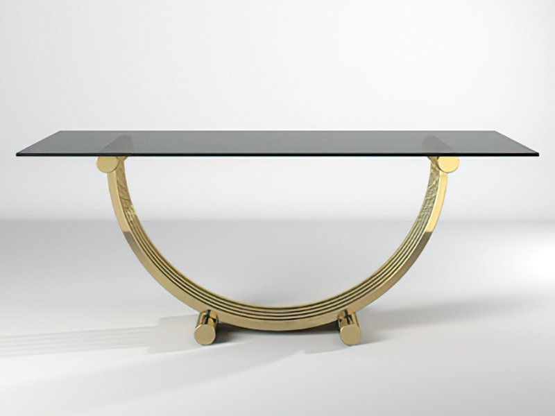 Brass & Glass Dining Table 3d rendering