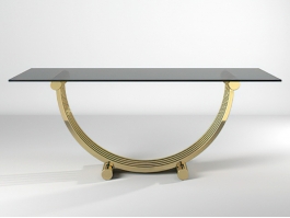 Brass & Glass Dining Table 3d preview