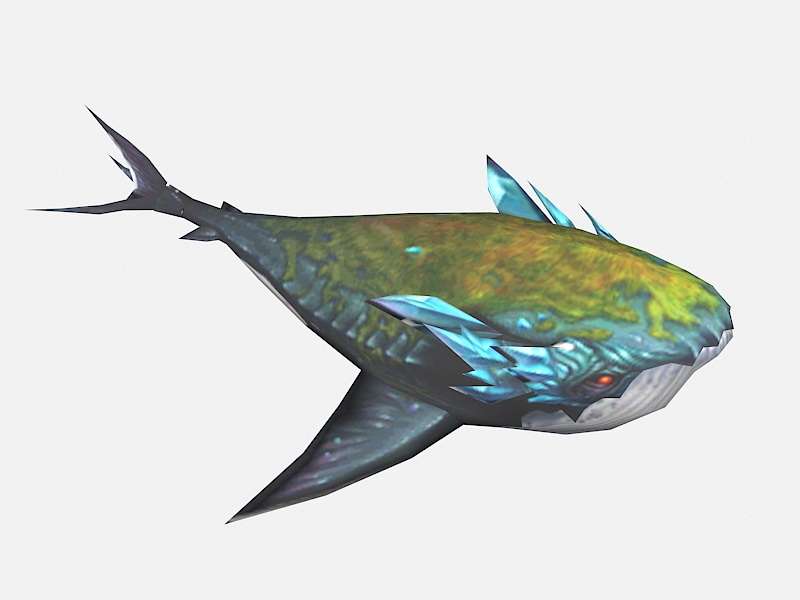 Low Poly Anime Whale 3d rendering