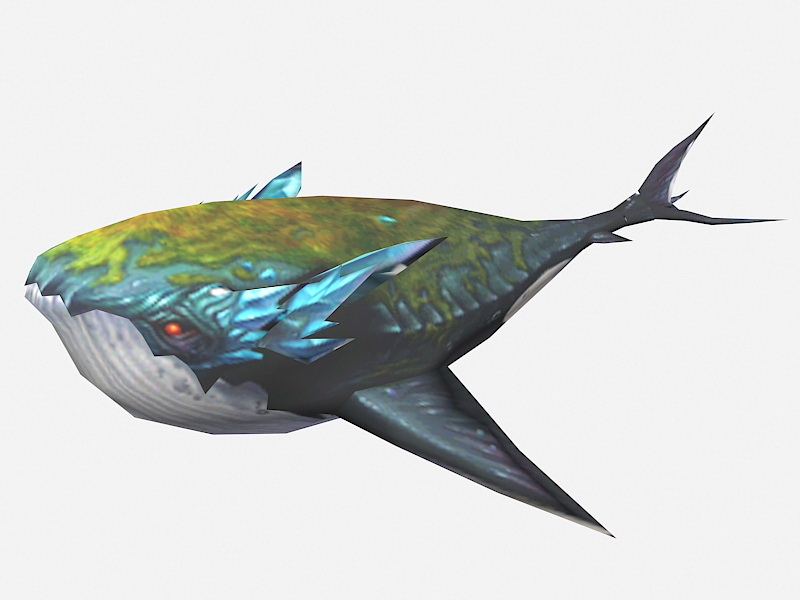 Low Poly Anime Whale 3d rendering