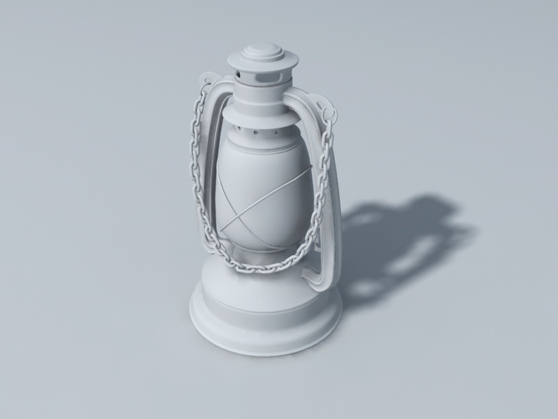 Antique Kerosene Lamp 3d rendering