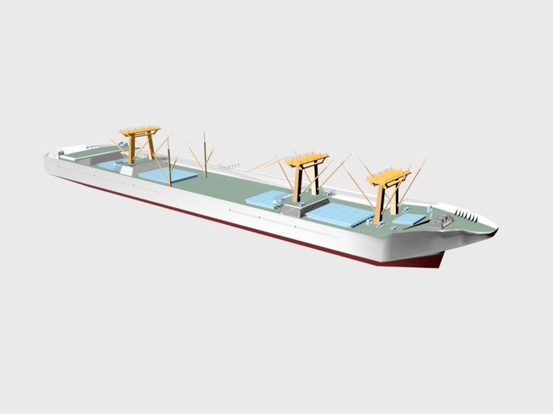 Loaded Container Ship 3d rendering