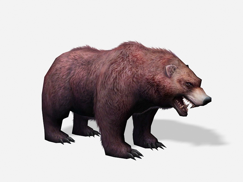 Brown Bear Low Poly 3d rendering