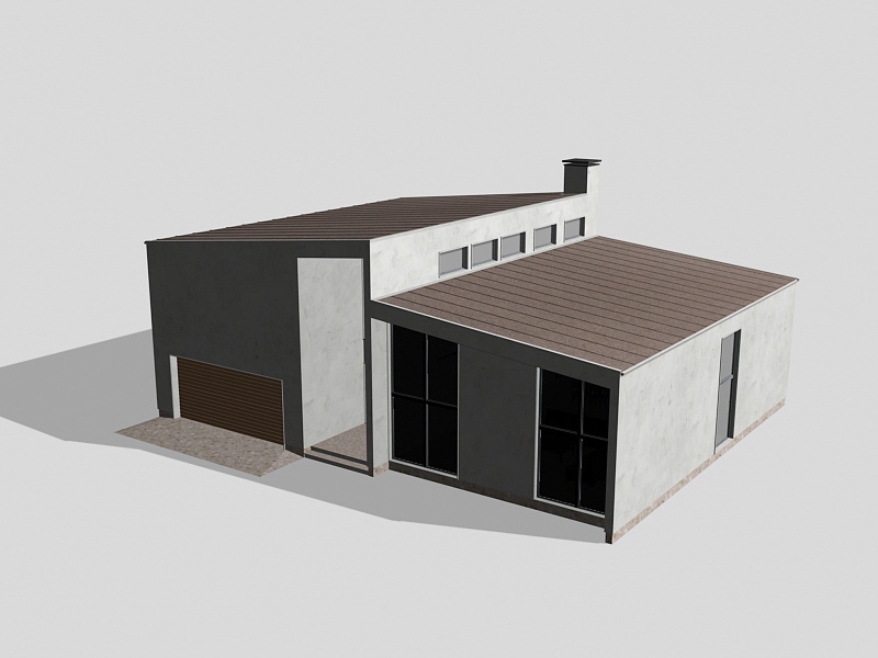 Industrial Facility Building 3d rendering