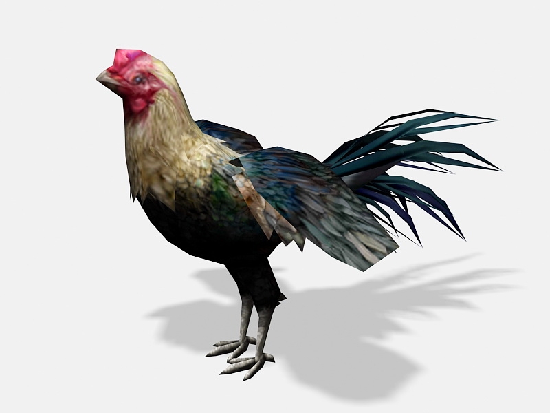Colorful Chicken 3d rendering