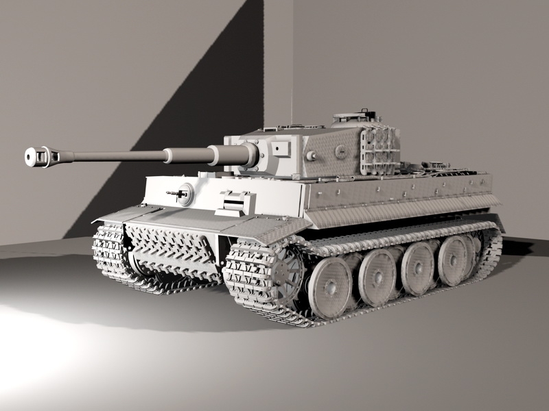Tiger Tank 3d rendering