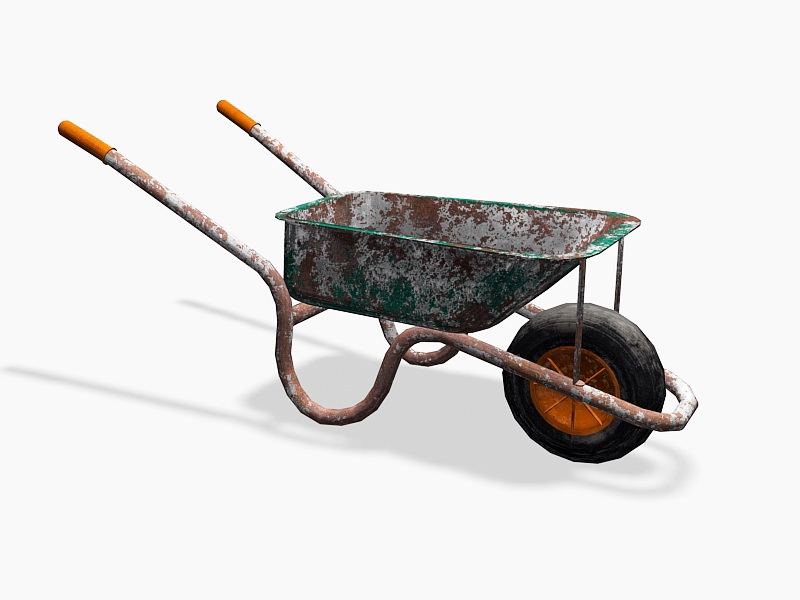 Rusty Wheelbarrow 3d rendering
