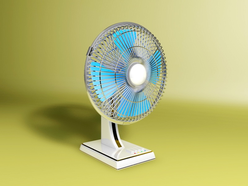Retro Desk Fan 3d rendering
