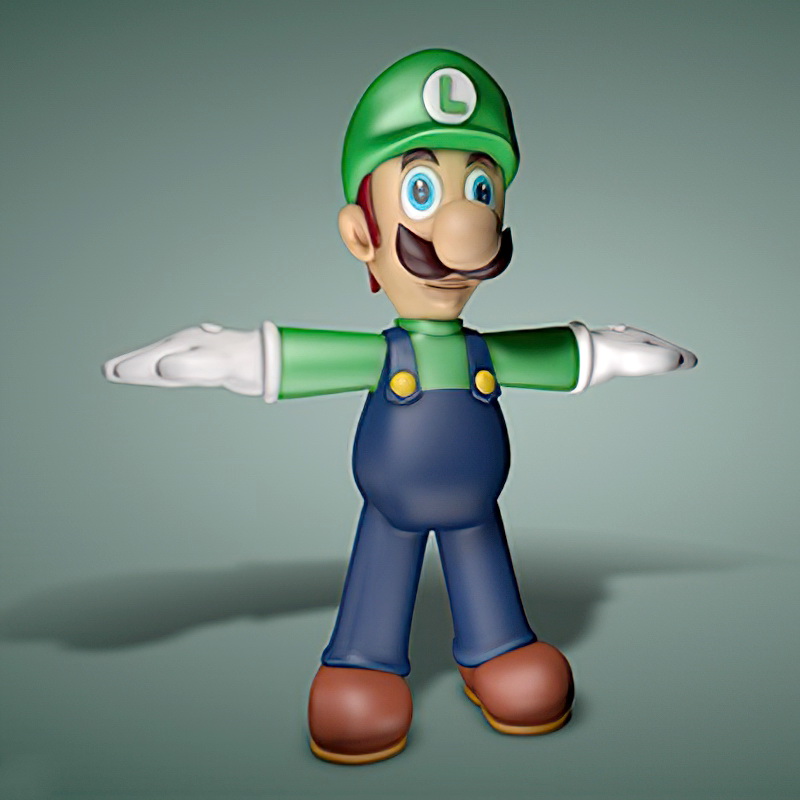 Mario Luigi 3d rendering
