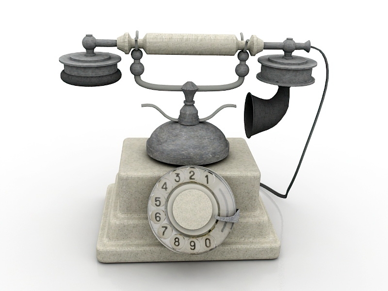 Old Style Telephone 3d rendering