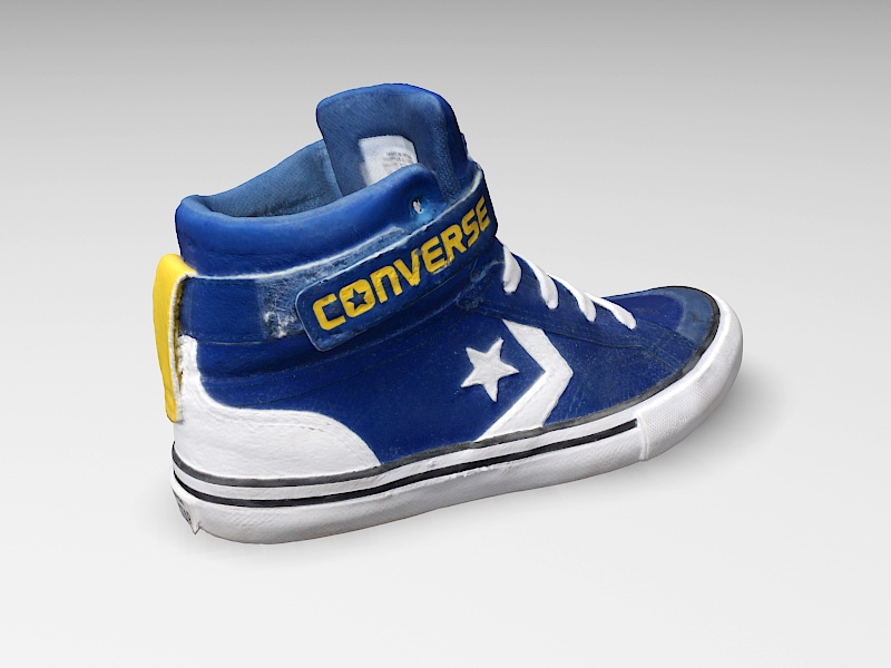 Blue Converse Hightop 3d rendering