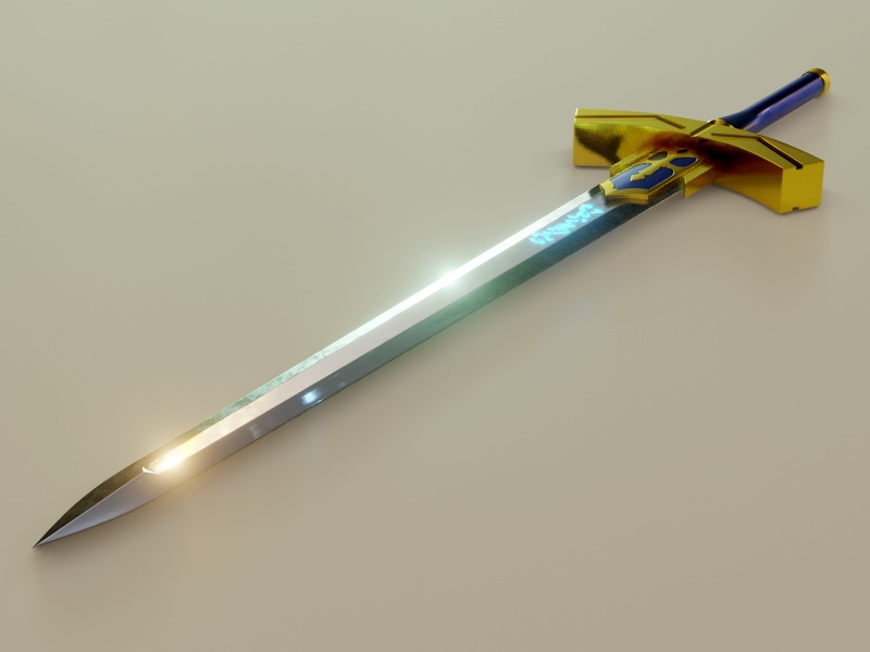 King Arthur Excalibur Sword 3d rendering