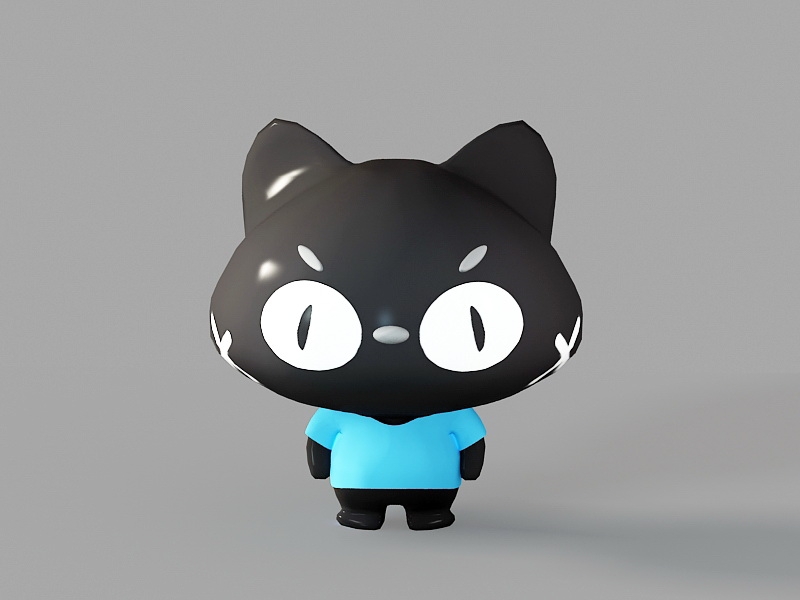 Cat Cartoon Character 3d rendering