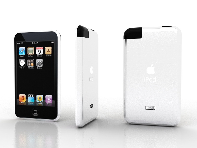 Apple iPod Touch 3d rendering