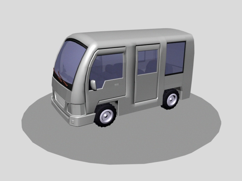Cartoon Minibus 3d rendering