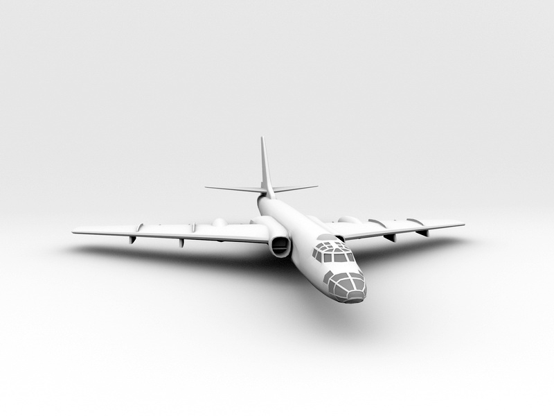 Xian H-6 Bomber 3d rendering