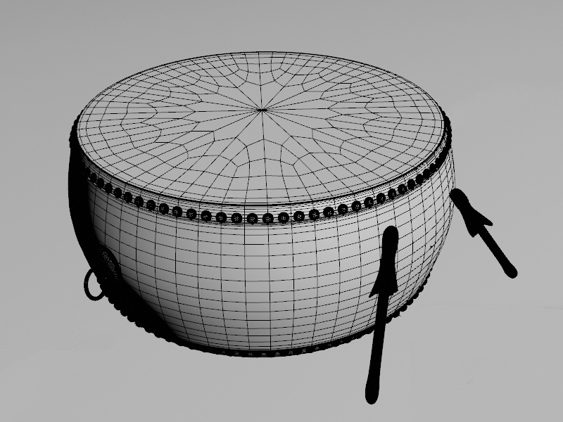 Taiko Drum 3d rendering