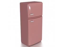 Pink Retro Refrigerator 3d model preview