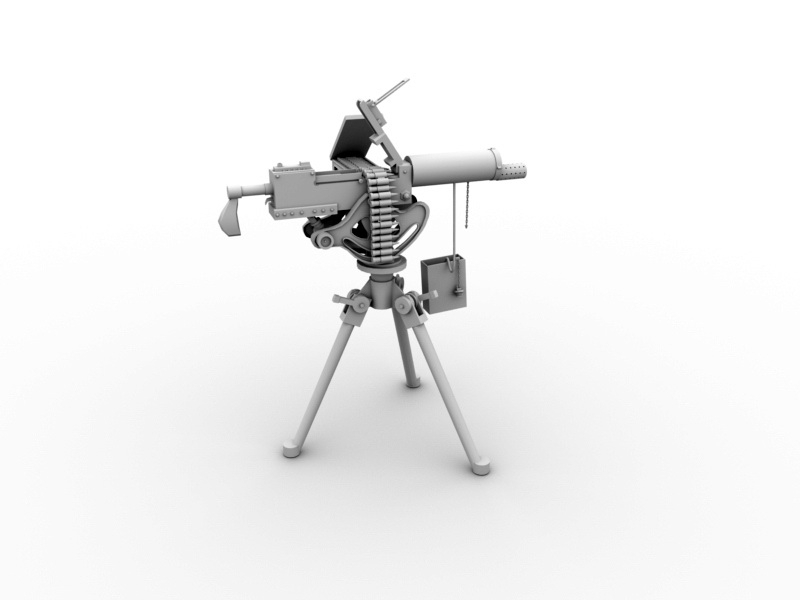 M1904 Maxim Machine Gun 3d rendering