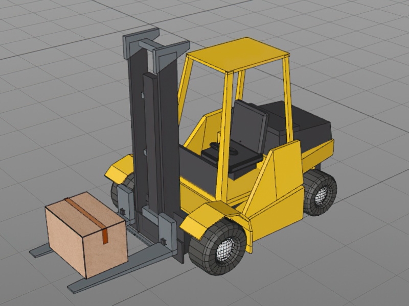Yellow Forklift 3d rendering