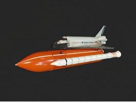 Space Shuttle Atlantis on Launch 3d model preview