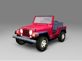 Jeep Wrangler YJ Low Poly 3d model preview