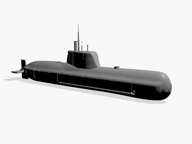 Nuclear Submarine 3d rendering