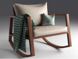 Modern Wooden Rocking Chair 3d preview