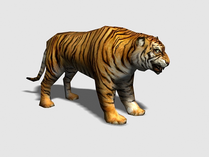 Tiger Rigged 3d rendering