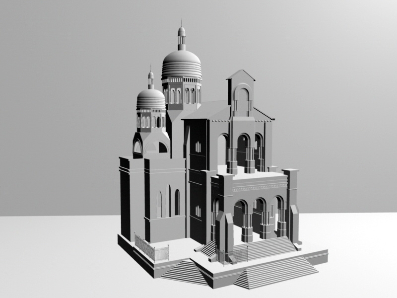 Medieval Cathedral 3d rendering