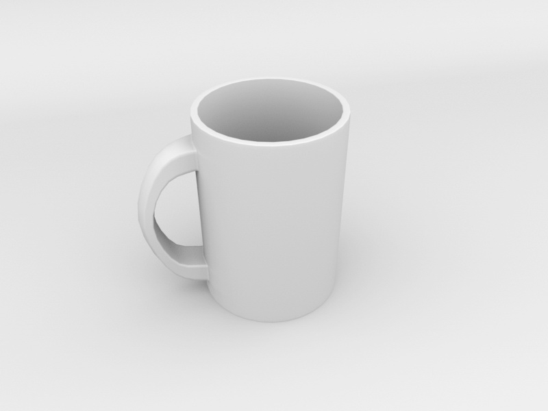 White Ceramic Mug 3d rendering