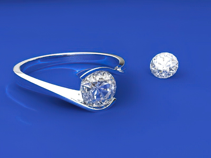 Diamond Engagement Ring 3d rendering