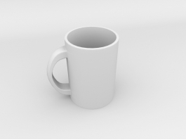 White Ceramic Mug 3d model preview