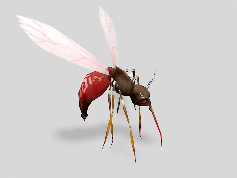 Red Mosquito 3d rendering