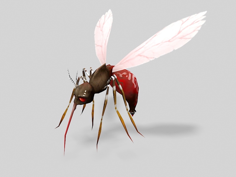 Red Mosquito 3d rendering