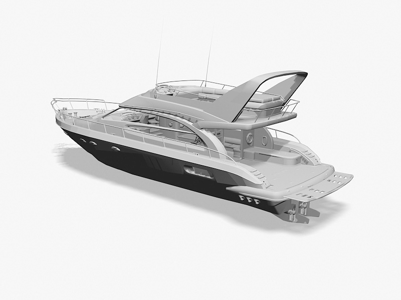 Small Yacht 3d rendering