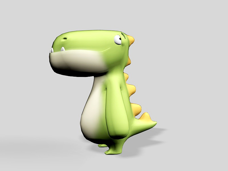 Cute Baby Cartoon Dinosaur 3d rendering