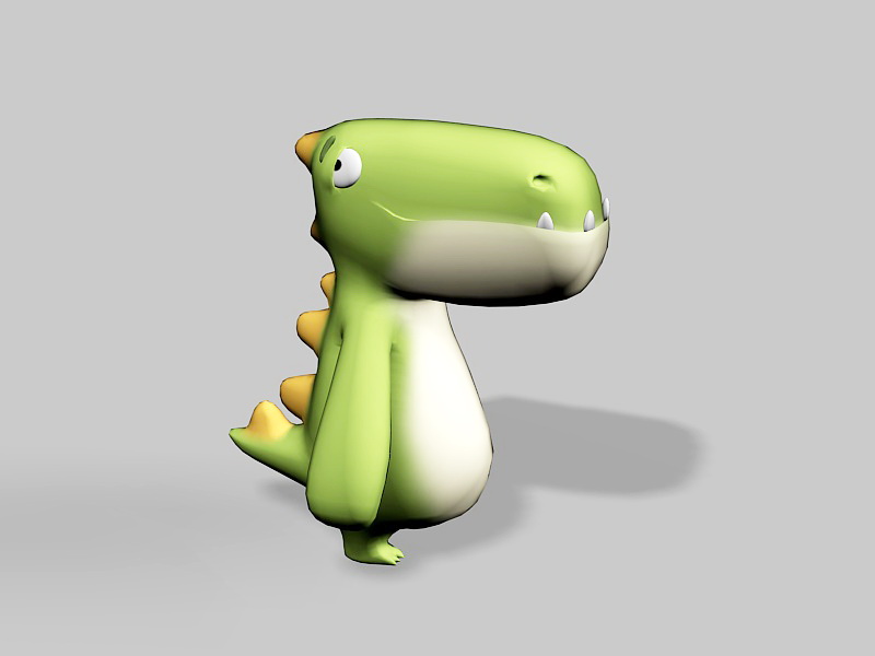 Cute Baby Cartoon Dinosaur 3d rendering