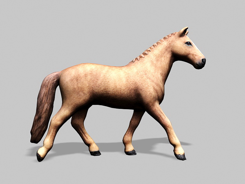 Beautiful Brown Horse 3d rendering
