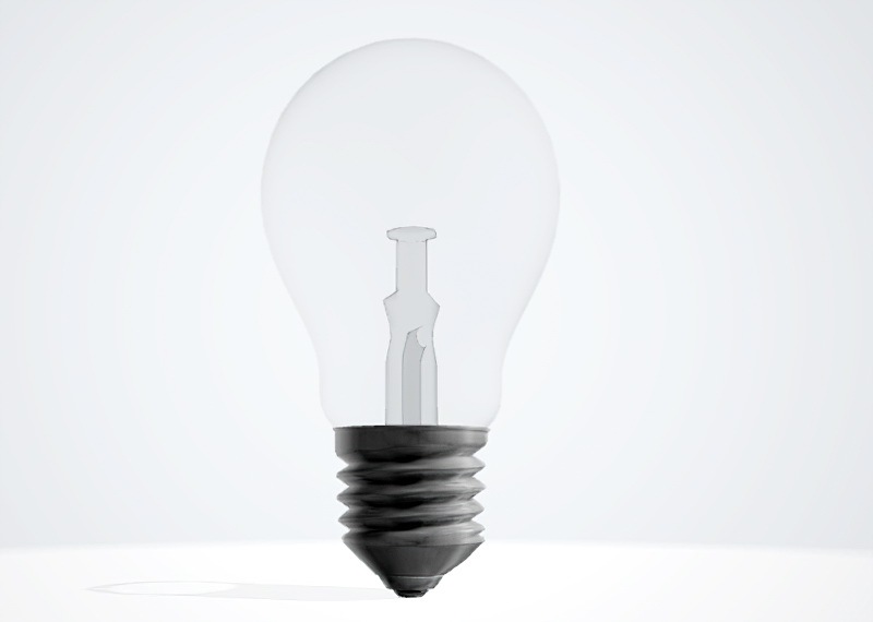 Incandescent Light Bulb 3d rendering