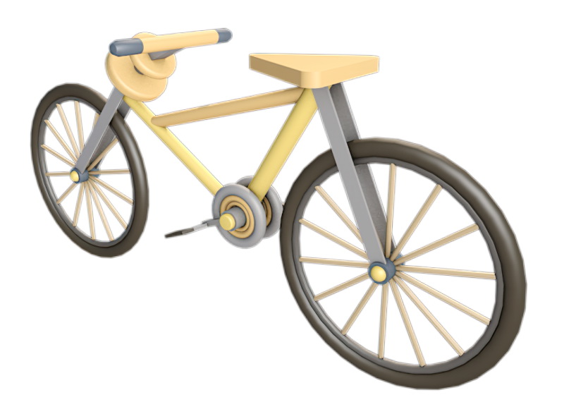 Yellow Bike 3d rendering
