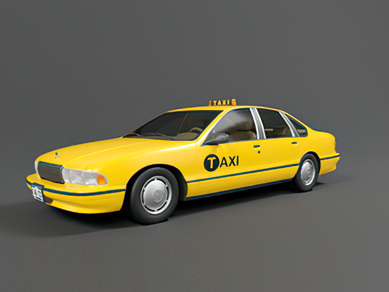 NYC Yellow Taxi 3d rendering